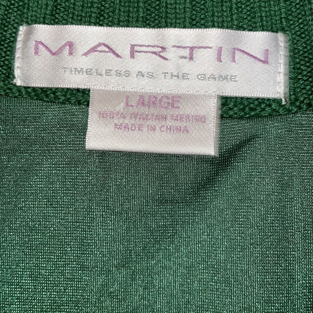 Vintage Martin Timeless as the Game green sleeveless sweater vest Italian Merino - Picture 2 of 14